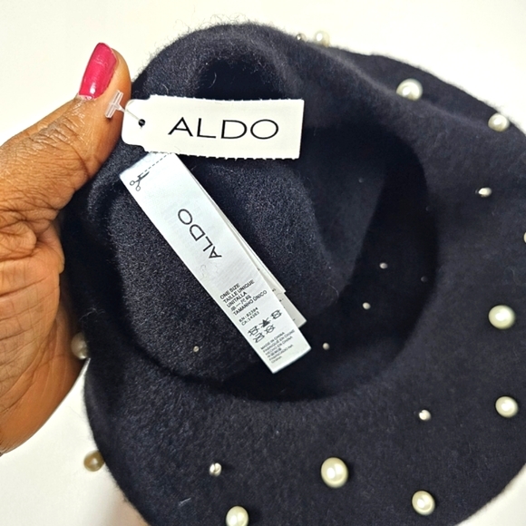 Aldo Seveacia Black Pearl Embellished Beret - Picture 6 of 9